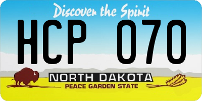 ND license plate HCP070