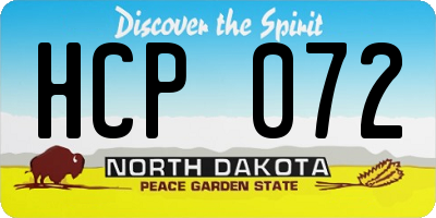 ND license plate HCP072