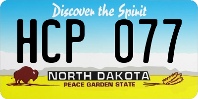 ND license plate HCP077