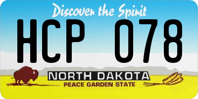 ND license plate HCP078