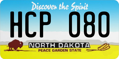 ND license plate HCP080