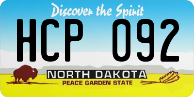 ND license plate HCP092