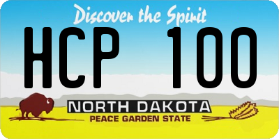 ND license plate HCP100