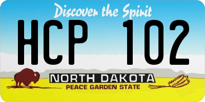 ND license plate HCP102