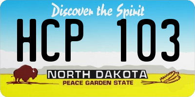 ND license plate HCP103