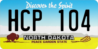 ND license plate HCP104