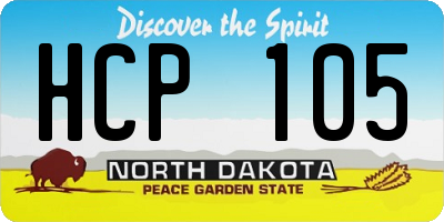 ND license plate HCP105