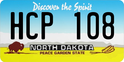 ND license plate HCP108