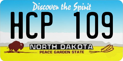 ND license plate HCP109