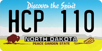 ND license plate HCP110