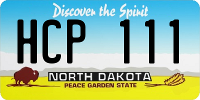 ND license plate HCP111