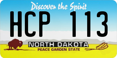 ND license plate HCP113