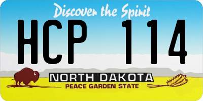 ND license plate HCP114