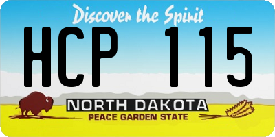 ND license plate HCP115