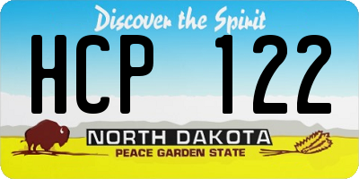 ND license plate HCP122