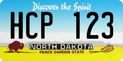 ND license plate HCP123