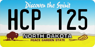 ND license plate HCP125