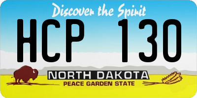 ND license plate HCP130