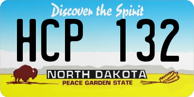 ND license plate HCP132