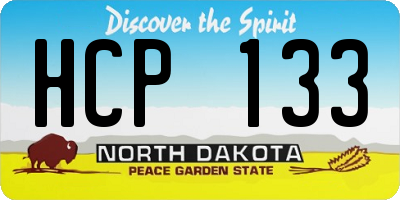 ND license plate HCP133