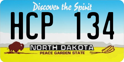 ND license plate HCP134