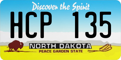 ND license plate HCP135