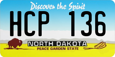 ND license plate HCP136