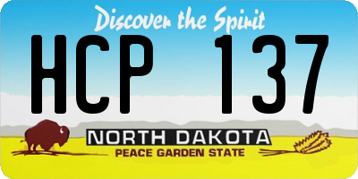 ND license plate HCP137