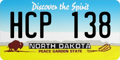 ND license plate HCP138