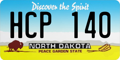 ND license plate HCP140