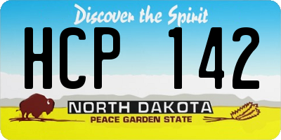 ND license plate HCP142