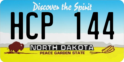 ND license plate HCP144