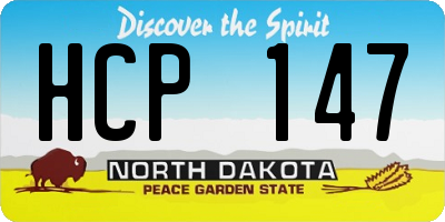 ND license plate HCP147