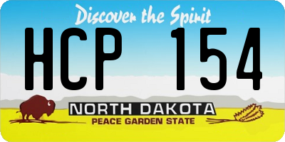 ND license plate HCP154