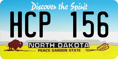 ND license plate HCP156