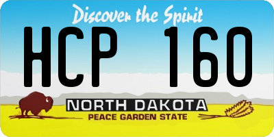 ND license plate HCP160