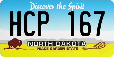 ND license plate HCP167