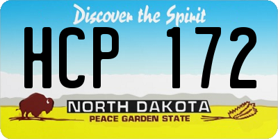 ND license plate HCP172