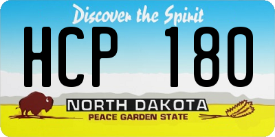 ND license plate HCP180