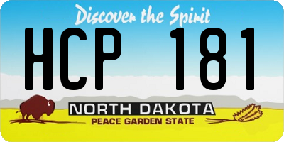 ND license plate HCP181