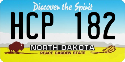 ND license plate HCP182