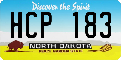 ND license plate HCP183