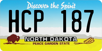 ND license plate HCP187