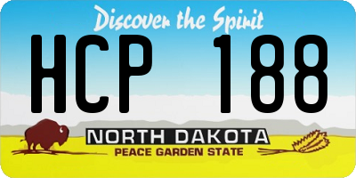 ND license plate HCP188