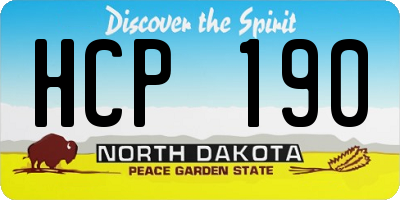 ND license plate HCP190