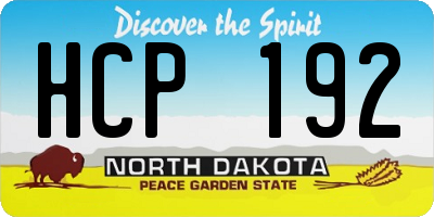 ND license plate HCP192