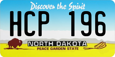 ND license plate HCP196