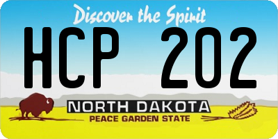 ND license plate HCP202