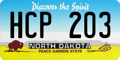 ND license plate HCP203