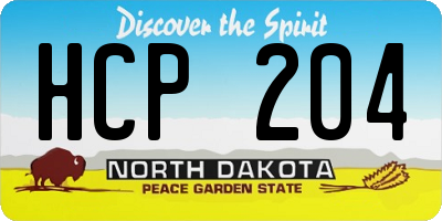 ND license plate HCP204